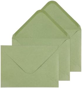 Granhoolm 100 Pack 5x7 Envelopes,A7 Invitation envelopes V Flag 5.25 x 7 .25 for 5x7 Cards,Ideal for Invitations,Weddings,Parties,Greeting Cards,Photos(Sage Green Pearl Paper)