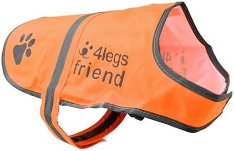 4LegsFriend Reflective Dog Vest. Hi-Visibility, Blaze Orange Oxford 300D Waterproof Dog Vest Helps Protect Your Best Friend. Safeguard Your PUP from Motorists & Hunting Accidents, On or Off Leash