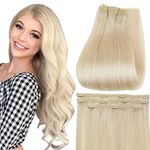 Full Shine Clip in Hair Extensions 3 Pcs Lace Clip ins Real Human Hair 12 Inch Color 60 Platinum Blonde Remy Thick End Hair Extensions Clip in Silky Straight Clip Hair Extensions 50 Gram