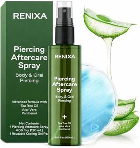 Piercing Aftercare Spray - Sterile Saline Solution for Piercings with Panthenol & Tea Tree Oil for Bumps - Lip, Body, Nose Rings, & Ear Piercing Cleaner - Saline Spray for Piercings - 4 Fl Oz
