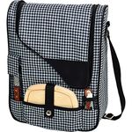 Picnic at Ascot Wine and Cheese Cooler Bag Equipped for 2 with Glasses, Napkins, Cutting Board, Corkscrew, etc. - Houndstooth