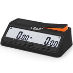 LEAP Chess Clock Upgraded Digital Clock Timer with Bonus & Delay Countdown Function for Chess and 2-Player Board Games New Black