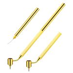 PAGOW Detailing Fine Line Fluid Writer Paint Applicator Pen, 0.7 mm Gold Brass Construction Slanting Tip Perfect for Rock Chips and Scratch Repair