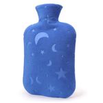 DICEVER Hot Water Bottle with Soft Cover, 2L Hot Water Bag for Menstrual Cramps, Neck and Shoulder Pain Relief, Hot and Cold Therapies, Hand Feet Warmer, Blue