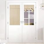 NICETOWN French Door Curtains Privacy Blackout Door Curtains, Tricia Window Curtain Energy Efficiency Sidelight Curtain Shades for Doorway, W26 x L40 Inches, 1 Panel, Biscotti Beige