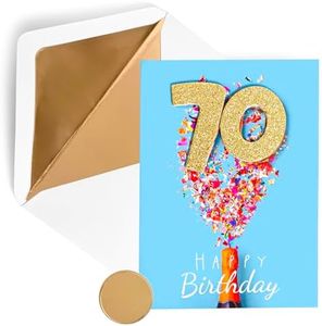 GIFTING GIGGLES 70th Birthday Card - Men or Women - 3D Pop Up 70 year old card | Happy Seventieth Bday, Seventy | Comes with Envelope and seal
