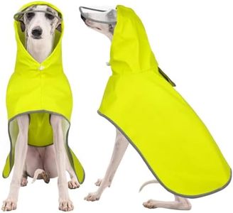 FUAMEY Dog Raincoat Pet Waterproof, Lightweight Rain Jacket Belly Protection, Reflective Rain Coat for Dogs Clear Hooded Rain Poncho with Leash Hole, Border Collie (Yellow, XL)