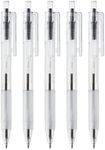 MUJI MoMA Polycarbonate Clear Ball Point Gel Pen Black 0.7mm 5pcs Made in Japan