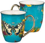 Christian Art Gifts Teal Butterfly Ceramic Coffee Mug with Gold Accents – 14 oz. Lead & Cadmium-free Inspirational Scripture Coffee and Tea Mug for Women & Men with Bible Verse: Hope – Isaiah 40:31