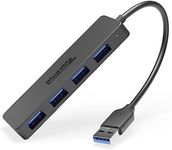 Plugable 4 Port USB Hub 3.0, USB Splitter for Laptop, Compatible with Windows, Surface Pro, PC, Chromebook, Linux, Android, Charging Not Supported