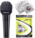 TENGYES 200 PCS (100 Pack) Microphone Hygiene Covers Disposable Non-Woven Handheld Mic Mike Cover Windscreen Protective Cap for KTV Karaoke Recording Room News Interview（Black）