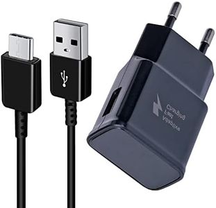 Powersky Chargeur USB C Charge Rapide avec 1,5m Câble pour Samsung Phone Galaxy S21, S20, S10, S9, S8, Note 10, 9, 8, 7 Et A53, A7, Série A, Prise USB Chargeur Telephone Secteur USB Type C - Noir