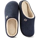 RockDove Men's Sherpa Lined Memory Foam Clog Slipper, Size 10/11 UK Men, Navy Blue