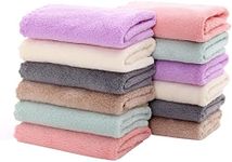 12 Pack Baby Washcloths - Extra Absorbent and Soft Wash Clothes for Newborns, Infants and Toddlers - Suitable for Baby Skin and New Born - Microfiber Coral Fleece 12x12 Inches, Multicolored