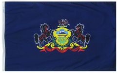 Pennsylvania State Flag 3x5 ft. Nylon SolarGuard NYL-Glo 100% Made in USA to Official State Design Specifications by Annin Flagmakers. Model 144660