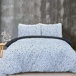 Australian Linen Company Queen Bed Quilt Cover Set Polycotton Quilt Cover Bed Set Soft and Breathable Reversible Print Quilt Cover with Matching Pillowcases - 3 Piece - Queen, Polka Dot Mono