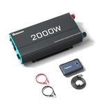 Renogy 2000W Pure Sine Wave Inverter 12V DC to 120V AC Converter for Home, RV, Truck, Off-Grid Solar Power Inverter 12V to 110V with Built-in 5V/2.1A USB/Hardwire Port, Remote Controller