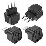 JTgugu 4 Pack Italy Plug Adapter, World To 3 Pin Italy Travel Adapter, Type L Plug for UK English, US USA American, AUS Australia, EU European, Thailand, Ireland Adaptor Universal Worldwide Socket