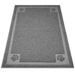 Premium Large Cat Litter Mat Trapper 35.5"×23.5" Traps Litter from Box and Paws Scatter Control for Litter Box Soft on Sensitive Kitty Paws Easy to Clean Durable (Grey)