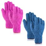 Gjinxi 2 Pairs Microfiber Dusting Gloves, Soft Car Wash Mitt for Cleaning, Reusable Blind Cleaner Duster Tool, Plant Dusting Gloves Leaf Cleaning for Houseplants, Furniture Small Objects Duster Tool