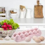 HOME cloud Plastic Egg Tray Holder/Container/Storage Organizer with Lid for Refrigerator (12_Pink)