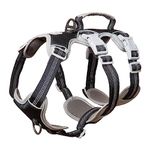 Huntboo Escape Proof Dog Harness Medium, Anti-Pull Dog Harness with Handle, Breathable, Adjustable Dog Harness Small Dog, Reflective Harnesses for Large Dogs Outdoor, Walking, Training (Black, M)