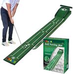 SAILESI Golf Putting Mat, Golf Putting Green Indoor Set, 8 Feet Putting Mat with Auto Ball Return, Golf Accessories, Golf Training and Practice Equipment at Home Office