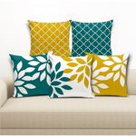 BMRGIFTS Soft Fabric Designer Decorative Printed Cushion Cover Decorations for Sofa Living Room Set of 5 16 x 16 inch Multi (MULTIMFCC23)