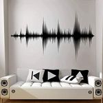 ROWNOCEAN Audio Wave Wall Decal Sound Wave Art Print Vinyl Sticker Recording Studio Music Producer Room Decor Wallpaper (26.4" X 16.5")