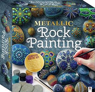 Metallic Rock Painting Kit - DIY Rock Art for Adults - Metallic Paints and Tools Included - Easy-to-Follow Projects - Creative Arts and Crafts