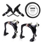 Mimoke Bike Brake Set Front and Rear Bike C Brake Caliper Include Inner and Outer Cables and Bike Brake Levers Kit Aluminum Alloy for MTB Road Bike