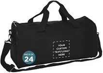 Custom Fitness Duffle Bags Set of 24, Personalized Bulk Pack - Great for Everyday Use, Perfect for Travellers, Athletes, Fitness Fanatics - Black