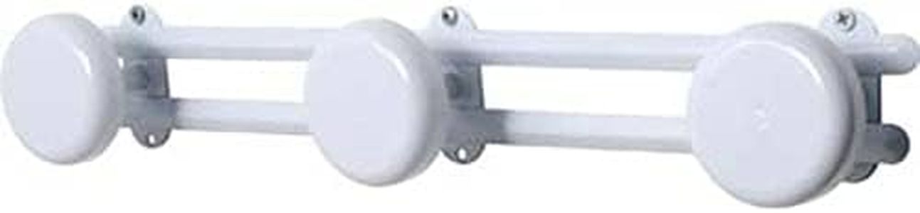 EVIDECO Wall Mounted Coat and Hat 3 Hooks Rail-Rack White