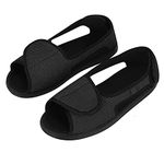 Womens Diabetic Shoes Extra Wide Edema Swollen Shoes Comfort Elderly Slippers Adjustable Surgical Footwear Open Toe Sandals Orthopaedic Shoe for Diabetic Feet Anti Slip Breathable Summer Slipper UK6.5