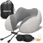 ADOFYS Travel Pillow Premium Memory Foam,Comfortable & Supportive Neck Pillow,Pain Relief Sleeping Neck Pillows for Travel,Airplane Pillow for Sleeping Airplane,Car,Office and Home,Medium,Black