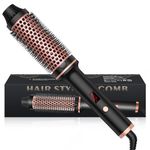 Thermal Brush, UKYITU Thermal Brush for Hair, 38mm Heated Brush with LCD 120-210℃, Dual Voltage Thermal Round Brush Get Natural Curls, Straight Hair, Increase Hair Volume, Easy to Use,30S Fast Heating