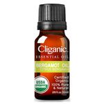 Cliganic Organic Bergamot Essential Oil, 100% Pure Natural for Aromatherapy | Non-GMO Verified