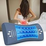 Vamorry Gel Lumbar Support Pillow for Bed Relief Lower Back Pain, Cooling Memory Foam Back Pillow for Sleeping, Waist Sleep Cushion for Side, Back Sleepers, Wedge Bolster Pillow [US. Patent Design]