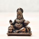 Copper Idols India - By Bhimonee Decor , 1.9 inches, Handmade Copper Indian Maharaja Kuber Idol, 90 Grams, Patina Antique Finish, Pack of 1 Piece