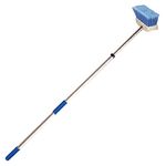 Star brite 040092 Telescoping Deck Brush, Blue, 3' - 6' Extending Handle with 8" Medium Bristle Head