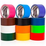 Craftzilla Rainbow Colored Duct Tape — 12 Bright Duct Tape Colors — 15 Yards x 2 Inch - Colored Cuct Tape Variety Pack for Arts — Heavy Duty Duct Tape — Colorful Duct Tape Rolls