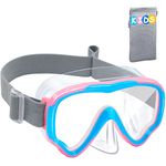 Vvinca Kids-Goggles with Nose Cover, Diving Mask Elastic Fabric Strap Anti Fog Anti Shattered Lens for Kids Swim Goggles 3-14