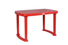 Petals Plastic Contemporary Desire Four Seater Dining Table Only | Fiber Dinning Table Only | Red