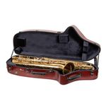 Crossrock Low A Baritone Saxophone Case with Wheels | Polycarbonate Hard Shell, TSA Lock, Anti-Scratch Finish, Neck & Mouthpiece Storage–Red (CRF4050BSRD)