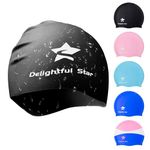 Swimming Cap. 100% Latex-Free, Durable & Waterproof Silicone Swimming Cap for Boys, Girls Kids 6-14. Professional Swim Cap for Unisex Men & Women. Non-Slip Swimming Hat for UV Protection