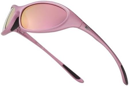 TIJN Sports Sunglasses for Men Women UV400 Wraparound Cycling Running Golf Motorcycle Glasses, Standard Fit Outdoor Shades, Vanta