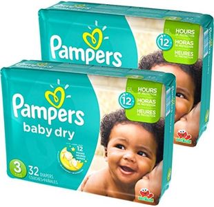 Pampers Baby Dry Diapers Size 3 Jumbo Pack, 32 Count, Pack of 2