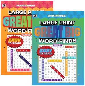 Kappa Large Print Great Big Word Finds Puzzle Book 4 Titles, Word Search Find Words Books for Adults Teens, Training Learning with Game, 48-Pack