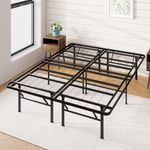 Zinus Queen Bed Frame - SmartBase 14 Inch Deluxe Metal Bed Frame with Steel Slat Support - No Box Spring Needed, Tool-Free Assembly, Heavy Duty Platform Bed with Underbed Storage Space, Queen Size
