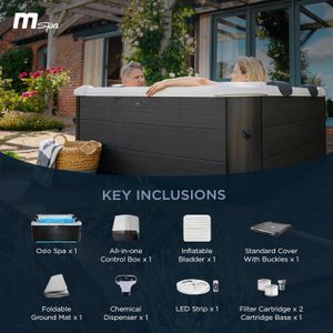AQUALINE MSpa Oslo 6-Person Inflatable Hot Tub – Outdoor Spa